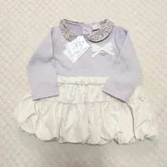 petit main プチマイン スカート付き ロンパース 80サイズ パープル