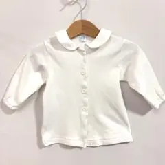 ファミリア 長袖ポロシャツ 70 ホワイト 襟付きカットソー familiar