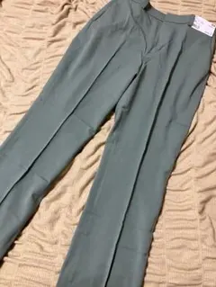 新品未使用★ユニクロスマートアンクルパンツLグリーンカーキ長め丈