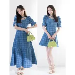 2way dazzlin チェックワンピース