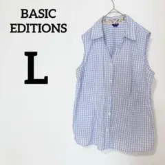 美品✨BASIC EDITIONS【L】 ノースリーブシャツ ギンガムチェック