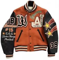 オレンジ ブラック スタジャン チャンピオン刺繍