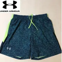 アンダーアーマー ヒートギア ランニング ハーフパンツ グリーン 柄 XLサイズ
