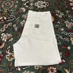 90s カーハート　ワイド　ペインター　usa ホワイト　シングルニー　山田蓮。 90s カーハート ワイド ペインター usa ホワイト シングルニー