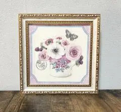 花と蝶のデザイン　絵画　アートフレーム　ウォールデコレーション