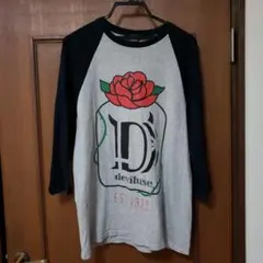 デビルユース deviluse 七分袖カットソー グレー/黒