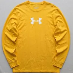 アンダーアーマー L 長袖Tシャツ 黄色 ロンT ビッグロゴ UA 古着