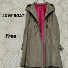 LOVE BOAT トレンチコート フリーサイズ　Aライン　グランチェック