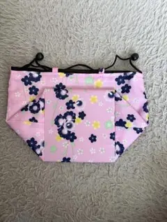 花柄ピンク和装用バッグ