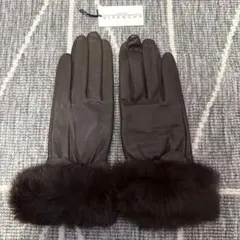 GIVENCHY 手袋 羊革 ファー付き ブラウンのサムネイル