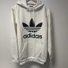 adidas フリースパーカー ホワイト