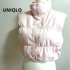 UNIQLO :Ｃ ダウンクロップドベスト ピンク XS レディース ショート丈
