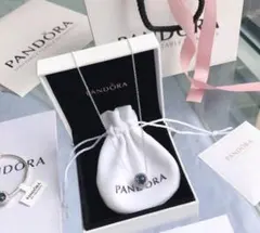 PANDORA オーシャンハート ブルークリスタルネックレス 925シルバー 