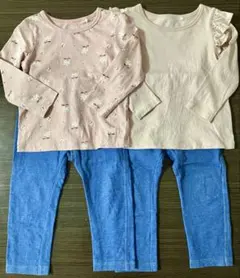☆子供服 キッズ服 女の子 トップス レギンス まとめ売り お着替え 90cm☆