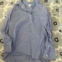 H&M ストライプ 長袖シャツ ブルー