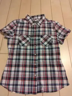 tommy girl 半袖チェックシャツ