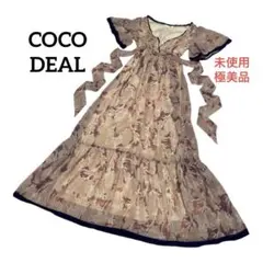 【未使用極美品】　COCODEAL カシュクール総柄　マキシ丈ワンピースSサイズ