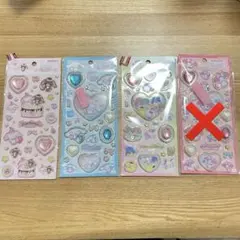 サンリオ キラキラジュエルシール 3枚 ハート型シールセット