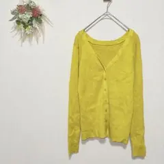 ダニーアンドアン【F】Vネックカーディガン リブニット マスタード 長袖