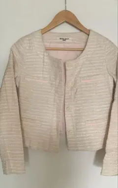 Natural beauty basic ノーカラージャケット　薄手　淡いピンク