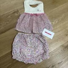 新品未使用タグ付き　ミキハウス うさこ　花柄スタイとズボンのセット