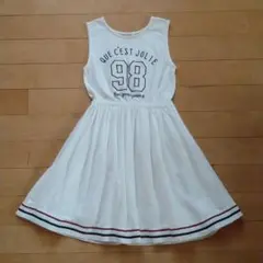 pom ponette junior ノースリーブワンピース S 140 白