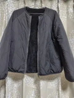 キルティング　裏ボアリバーシブル　ジャケット　ブラック M