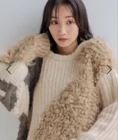 LOWRYS FARM ニットセーター アイボリー/ベージュ