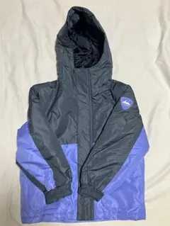 120cm フード付きジャケット 黒紫　防寒