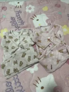 ベビーパジャマ 2着セット フリース 動物柄
