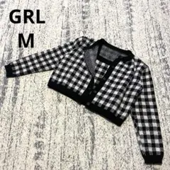 グレイル 2点セット ショート丈カーディガン キャミソール M 白 黒 チェック