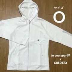 未使用 ルコック レディース 吸汗速乾 ジップパーカ M 白 ゴルフ 練習着