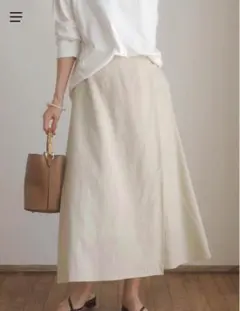 AMERICAN HOLIC リネンブレンドラップ風フレアスカート