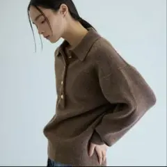 写真あり　アダムエロペ　ポロシャツニットプルオーバー