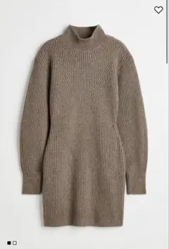 H&M ニット　ワンピース　ベージュ　sサイズ