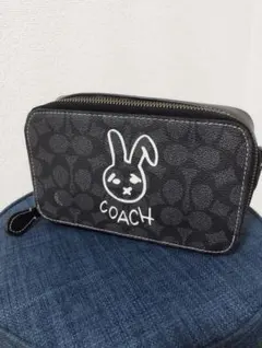 COACH ショルダーバッグ ラビット柄 ブラック