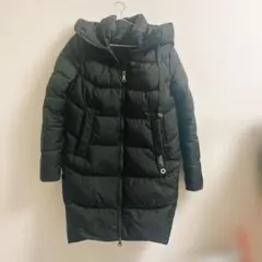 黒 フード付き ロングダウンコート