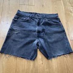 90s Levi's 505 W34 USA製 ブラックデニム ショートパンツ