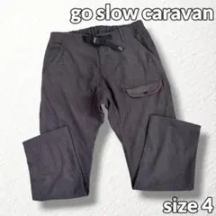 タグ付【go slow caravan】ベルト付カーゴパンツ ロゴ グレー 4のサムネイル