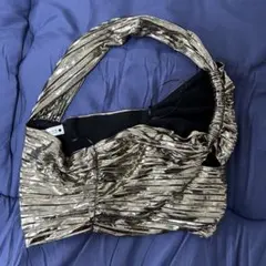 ZARA ゴールド系 ワンショルダートップス