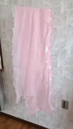 ピンク ストール 花モチーフ付き ドレス用