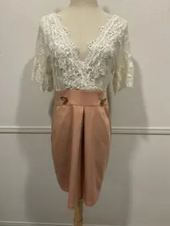 ミリオンカラッツ レース ミニドレス ピンクベージュ キャバドレス パーティー