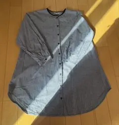 【Samansa Mos2】細かい千鳥格子のチュニック　シャツワンピース 長袖