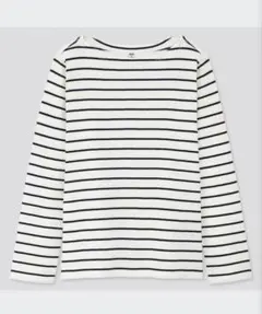 【美品】ユニクロ ボーダーボートネックT Sサイズ ロンT
