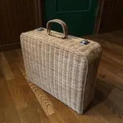 籐籠　バスケット　昭和レトロ　アンティーク　ナチュラルバスケット