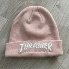 THRASHER ピンク ニット帽 フリーサイズ