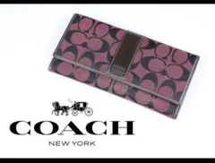 COACH コーチ シグネチャー 二つ折り 長財布 レッド 赤