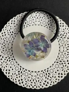 ハンドメイド レジンヘアゴム 青い紫陽花のハート‪ෆ‪.*・゜ - メルカリ‬‬