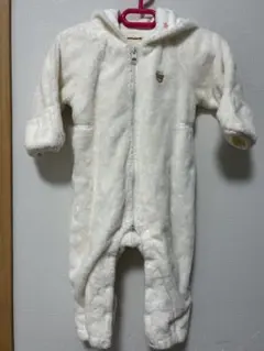 ミキハウス　ロンパース型アウター　白くまさん