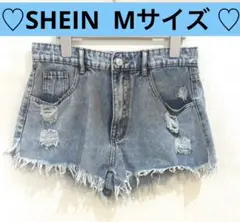 デニムショートパンツ ダメージ加工 SHEIN Mサイズ